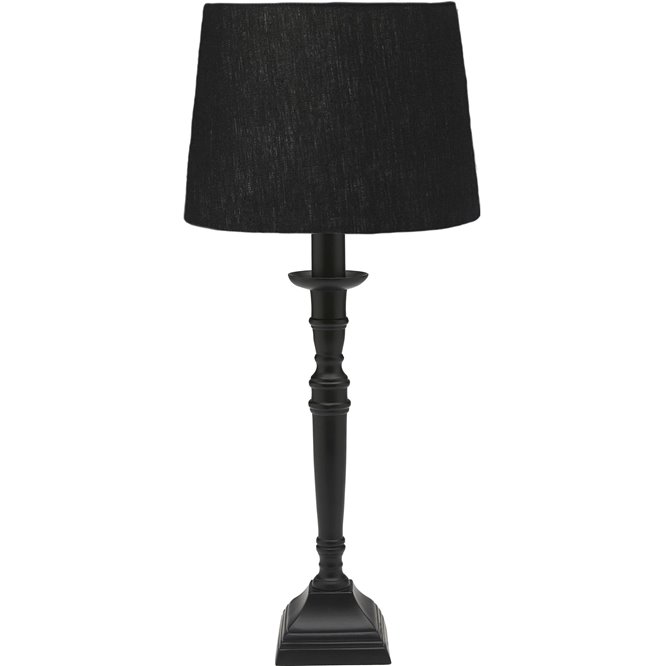 Czarna lampa stołowa klasyczna z abażurem Salong